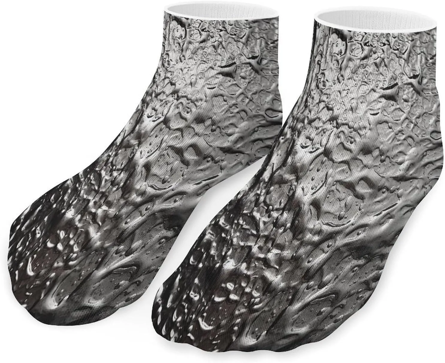 Silver Texture Socks Low Cut Ankle Short Sock Novelty Casual Invisible Liner Socks for Men Women