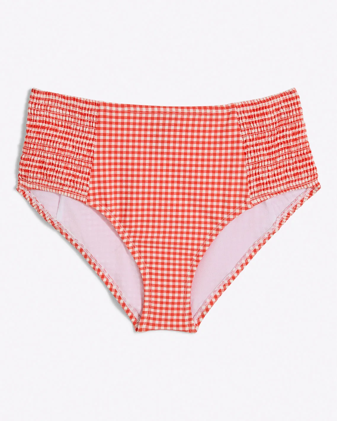Smocked Bikini Bottom in Red Gingham