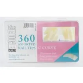 The Edge C Curved Nail Tips Box Of 360 Assorted Tips