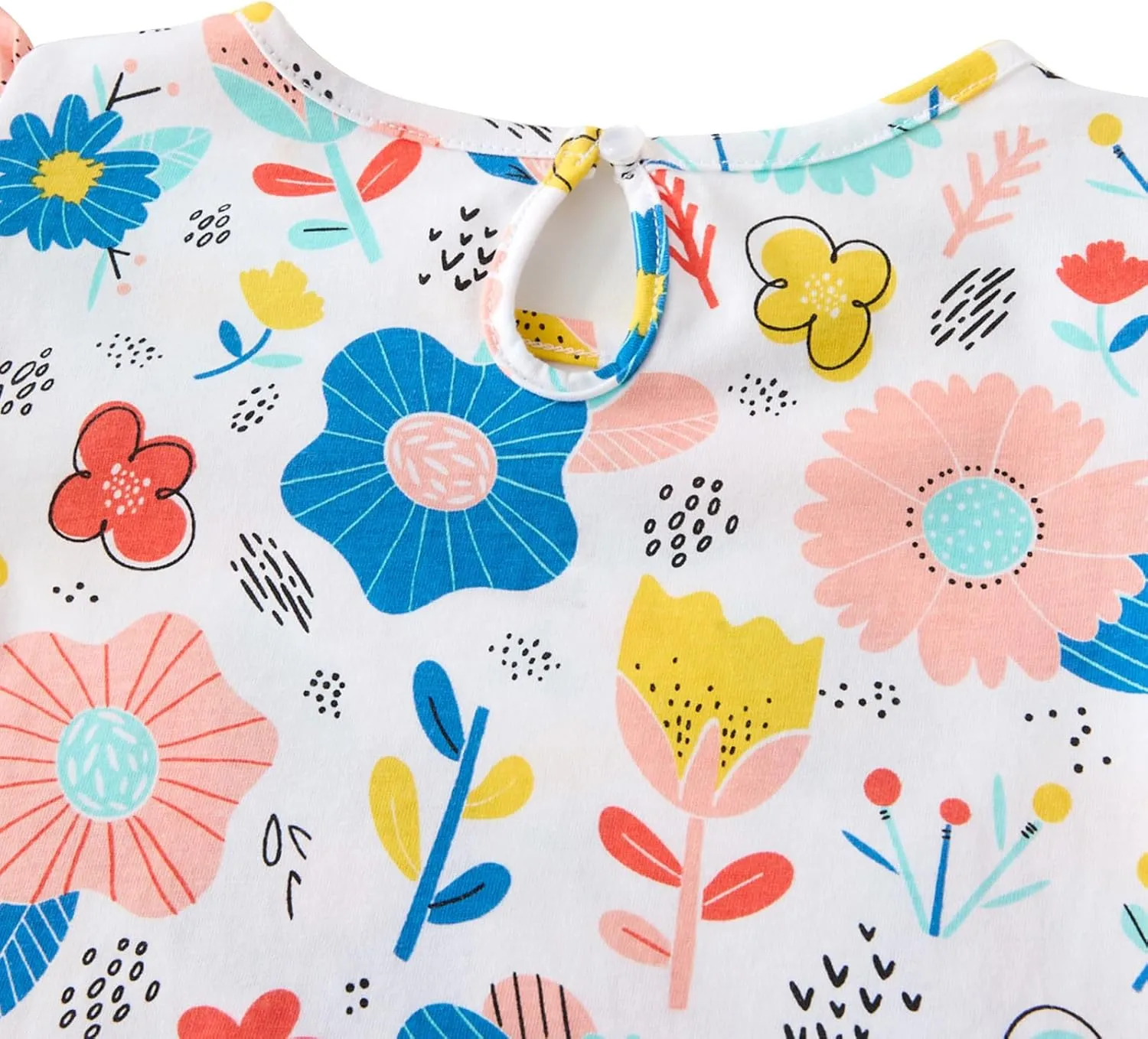 Toddler Girls Dress Ruffle Sleeve Casual Print Dresses Kids Summer Clothes 3-8 Years