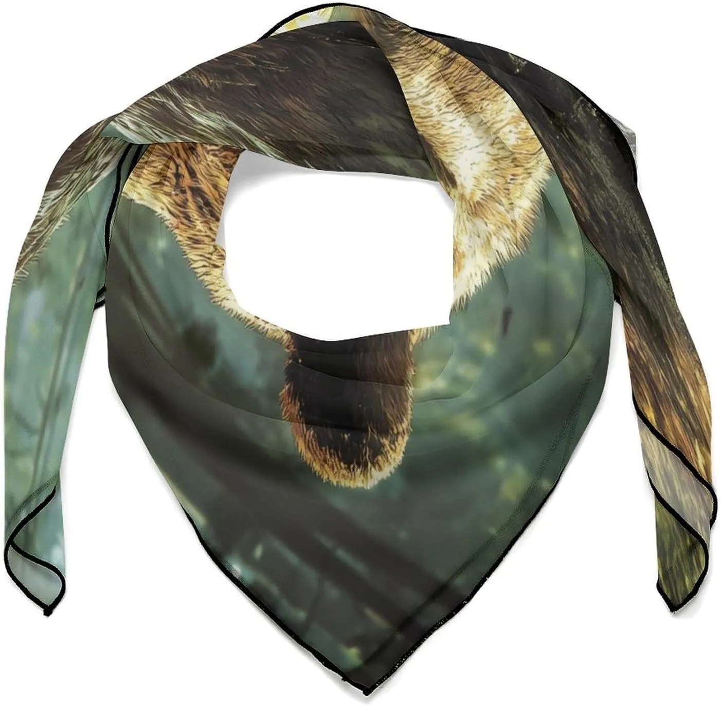 Tropical Forests Animal Bear Square Head Scarves Silk Scarf for Women Men Wrap Neck Scarf Lightweight Bandana