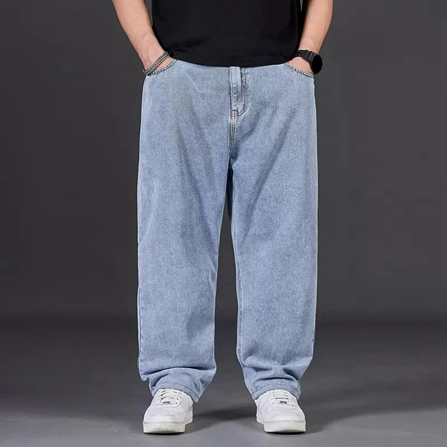 Unisex Y2K Streetwear Retro Print Baggy Jeans Gothic High-Waisted Wide-Leg Jeans Harajuku Hip-hop Pants