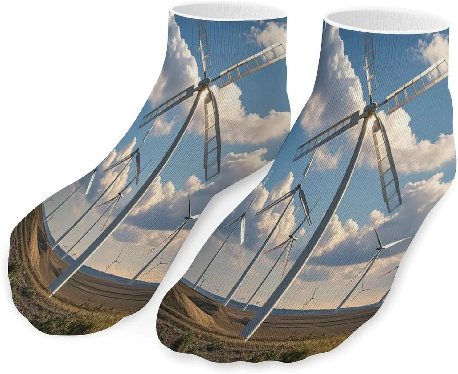 Windmills Socks Low Cut Ankle Short Sock Novelty Casual Invisible Liner Socks for Men Women