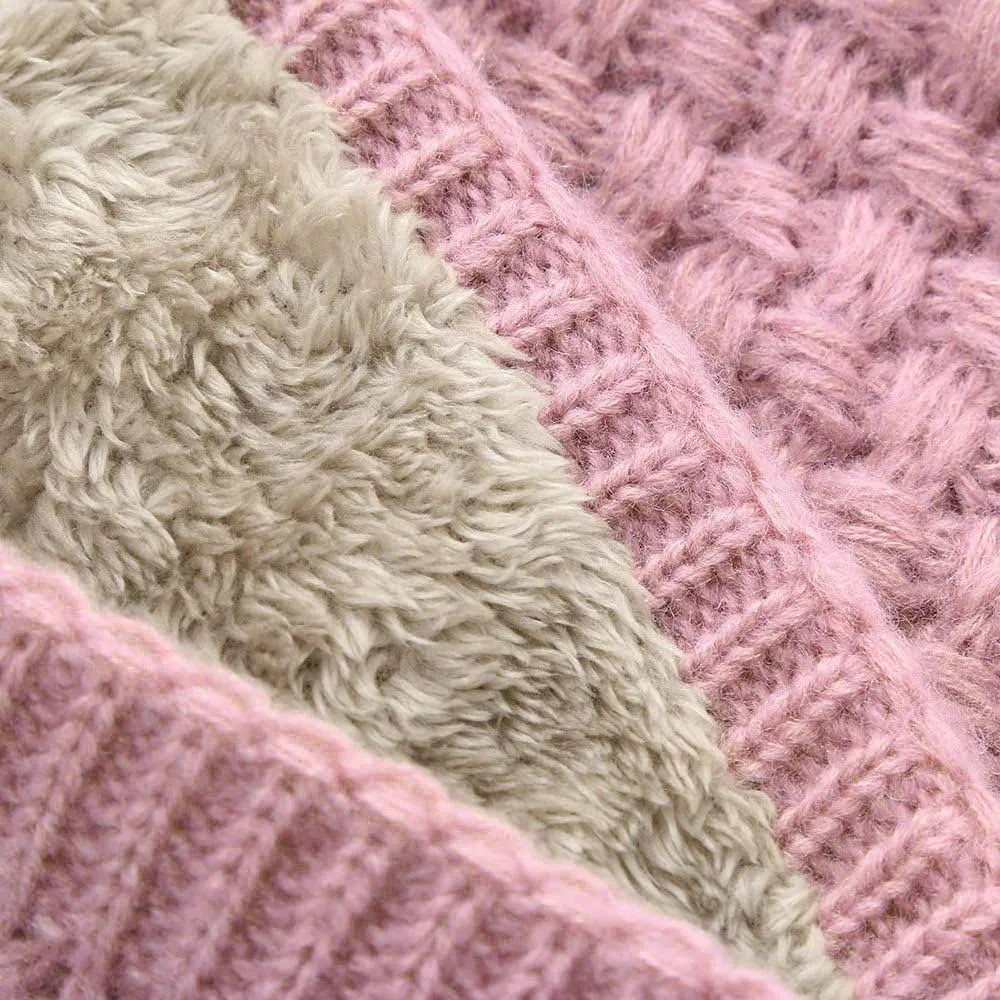 Winter Fleece Lined Knitted Neck Warmer Scarf Thick Windproof Scarves Neck Gaiter for Women Mens