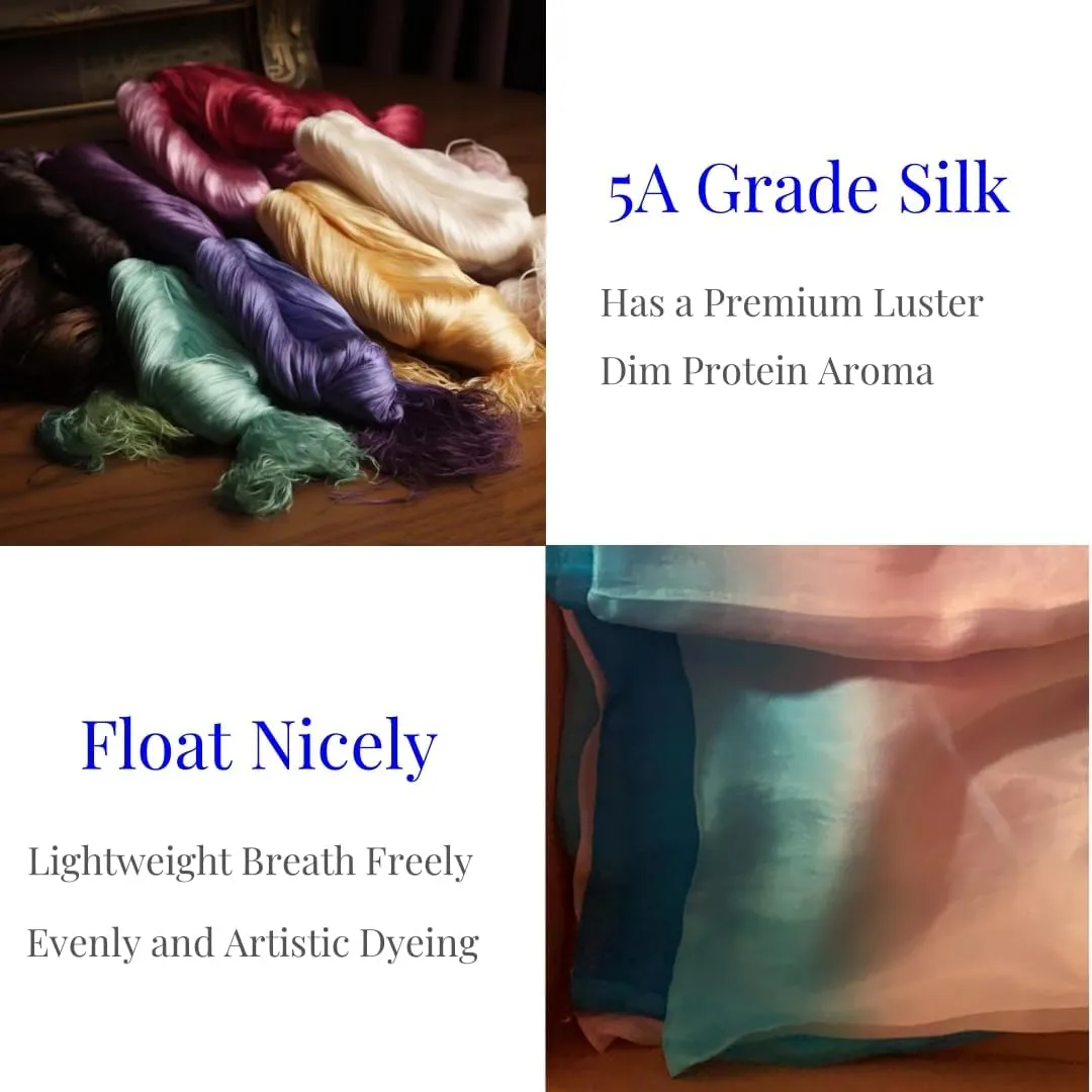 Women 100% Silk Veils for Belly Dance Gradual Colors Worship Beach Scarves Shawls Veil Wraps Lightweight 98 * 45