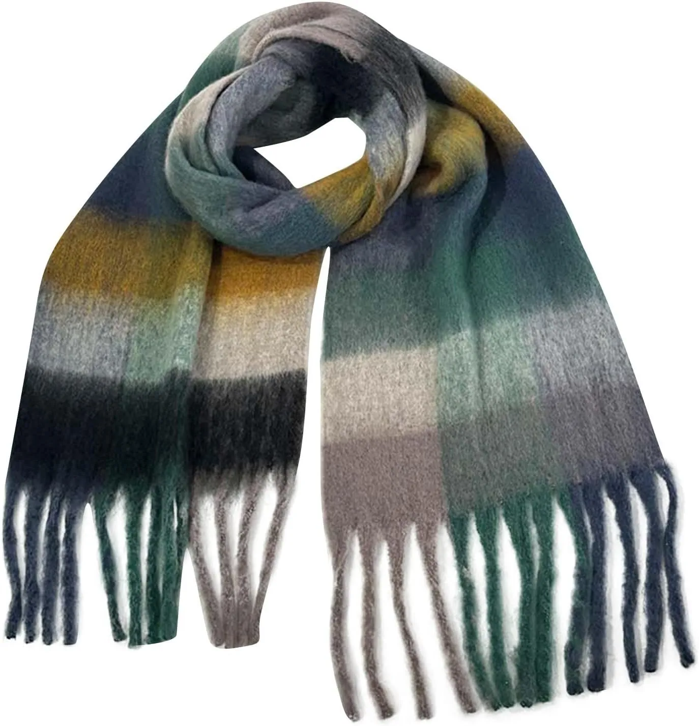 Women Fall Winter Scarf Long Plaid Scarf Warm Soft Chunky Large Blanket Wrap Shawl Scarves Fashion Oversized Scarves