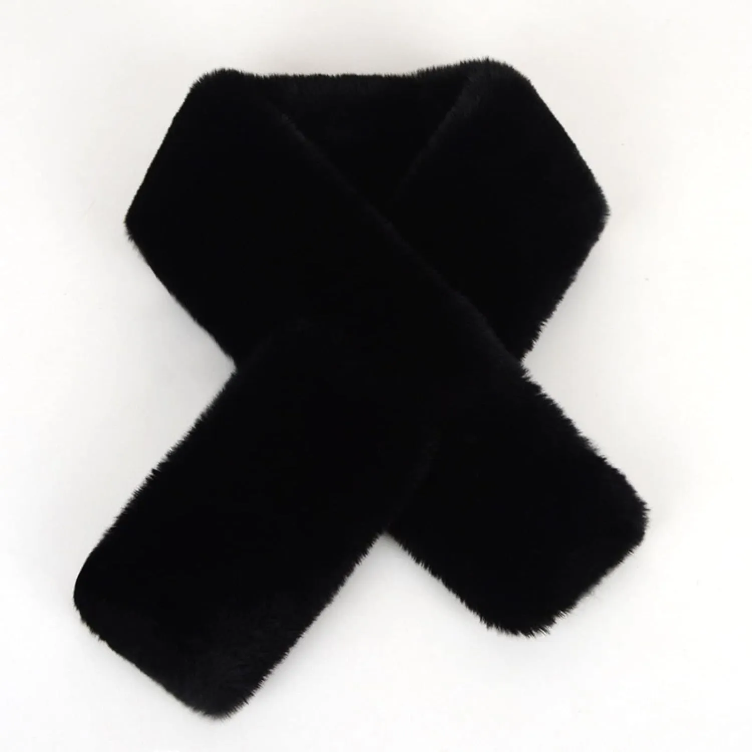 Women's Faux Fu Collar Scarf Wrap Cold Winter Neck Warmer Thicken Plush Solid Scarves for Cold Weather