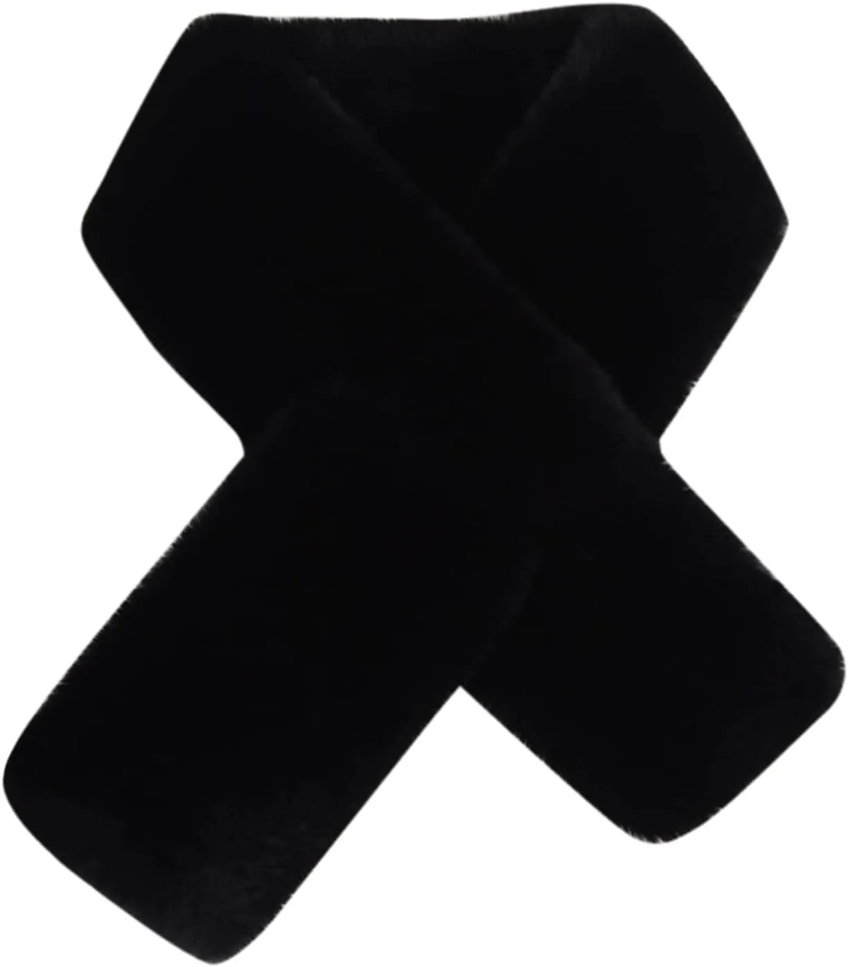 Women's Faux Fu Collar Scarf Wrap Cold Winter Neck Warmer Thicken Plush Solid Scarves for Cold Weather