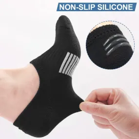 Women's Invisible Socks 6 Pairs, Low Socks Non-Slip Athletic Socks with Arch Support, Silicone Grippers and Cushioned Soles