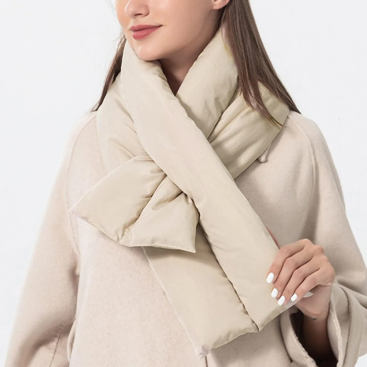 YOLAI Men's And Women's Neck Warmer Down Scarves Windproof Warm Fashion Wrap Scarf Solid Color Multifunction Scarf