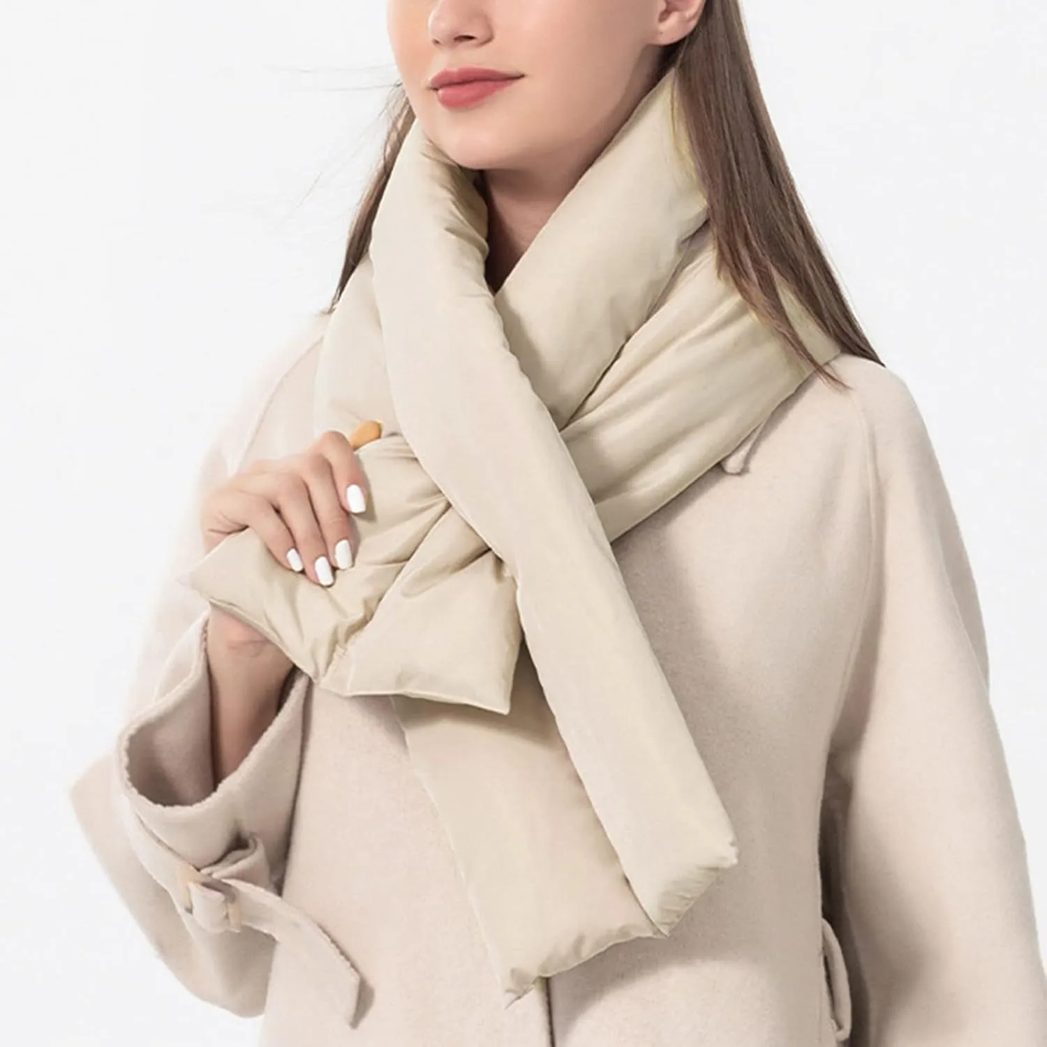 YOLAI Men's And Women's Neck Warmer Down Scarves Windproof Warm Fashion Wrap Scarf Solid Color Multifunction Scarf