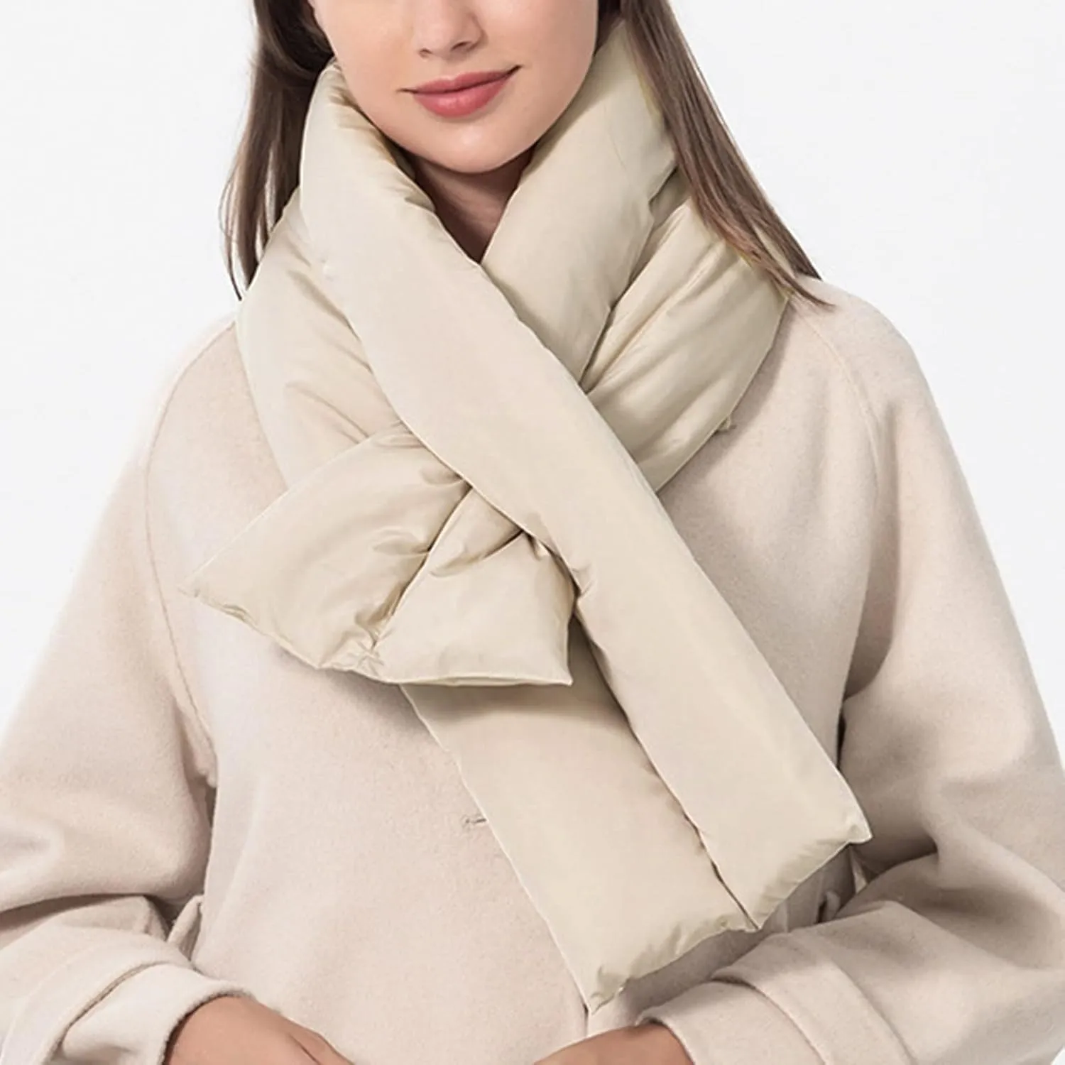 YOLAI Men's And Women's Neck Warmer Down Scarves Windproof Warm Fashion Wrap Scarf Solid Color Multifunction Scarf