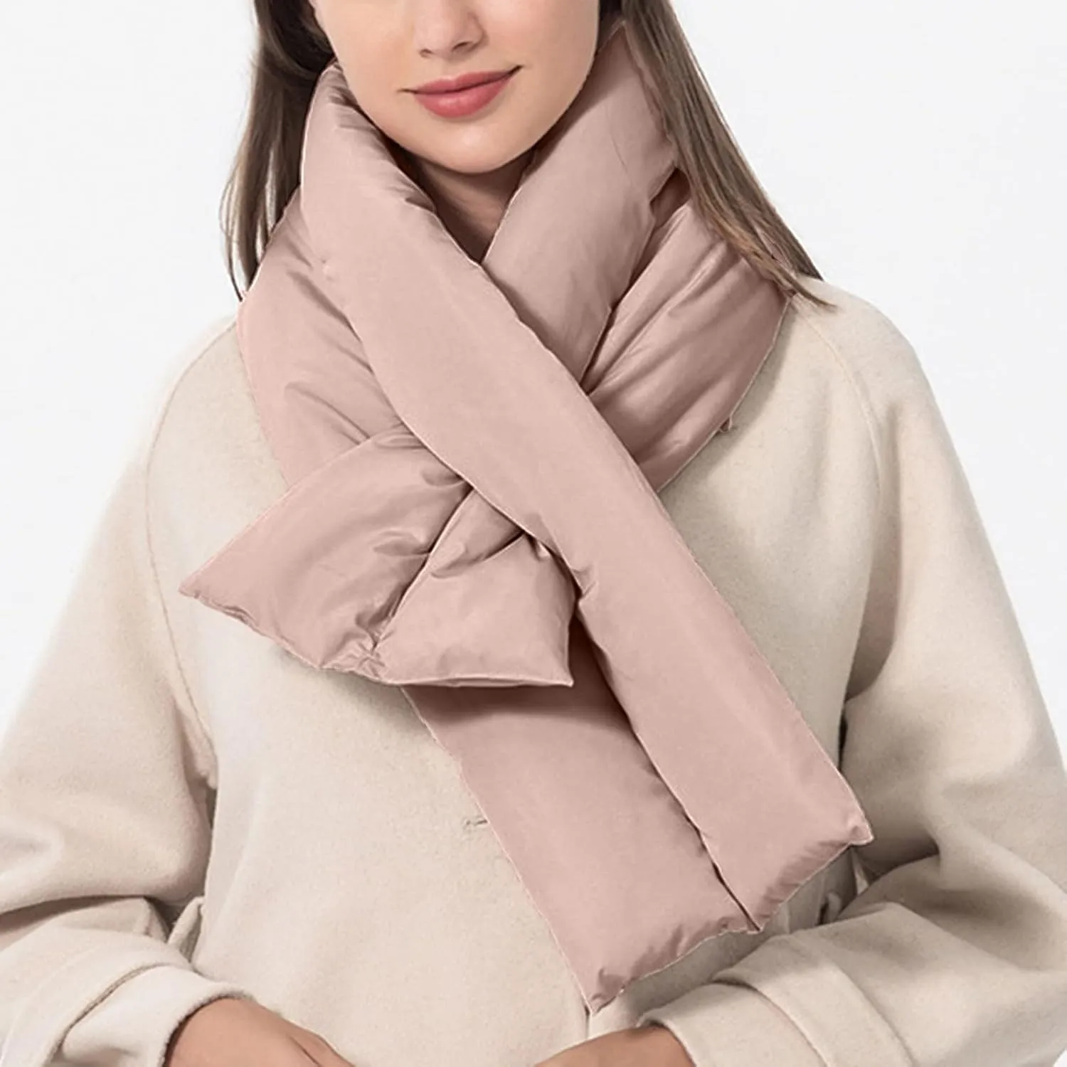 YOLAI Men's And Women's Neck Warmer Down Scarves Windproof Warm Fashion Wrap Scarf Solid Color Multifunction Scarf